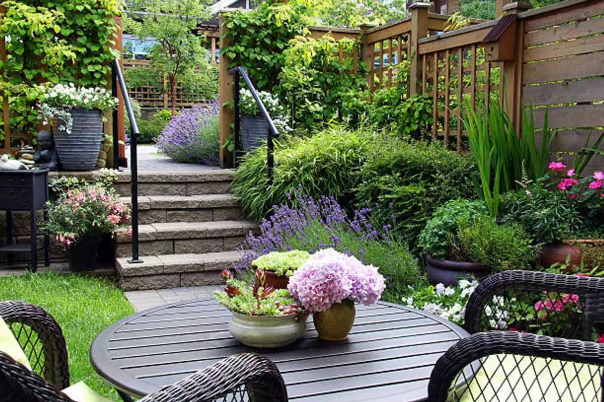 Beautiful botanical garden with walking paths and seating areas